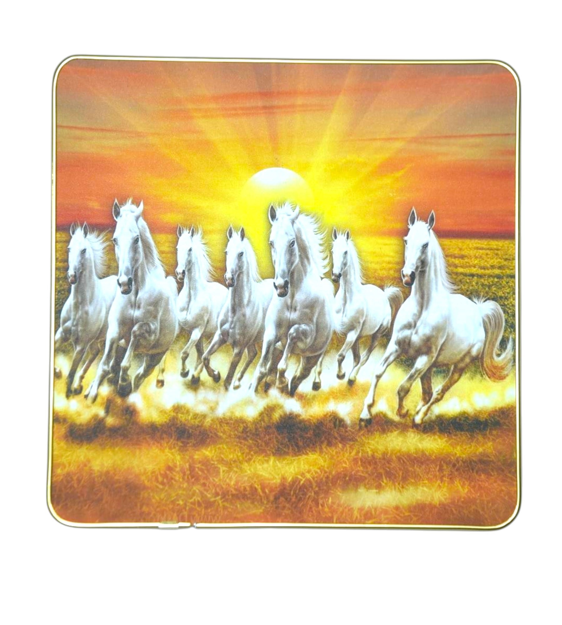 Sigaram 11.5x11.5 Inch Yellow Horse Photo Frame for Home & Office Wall K4914