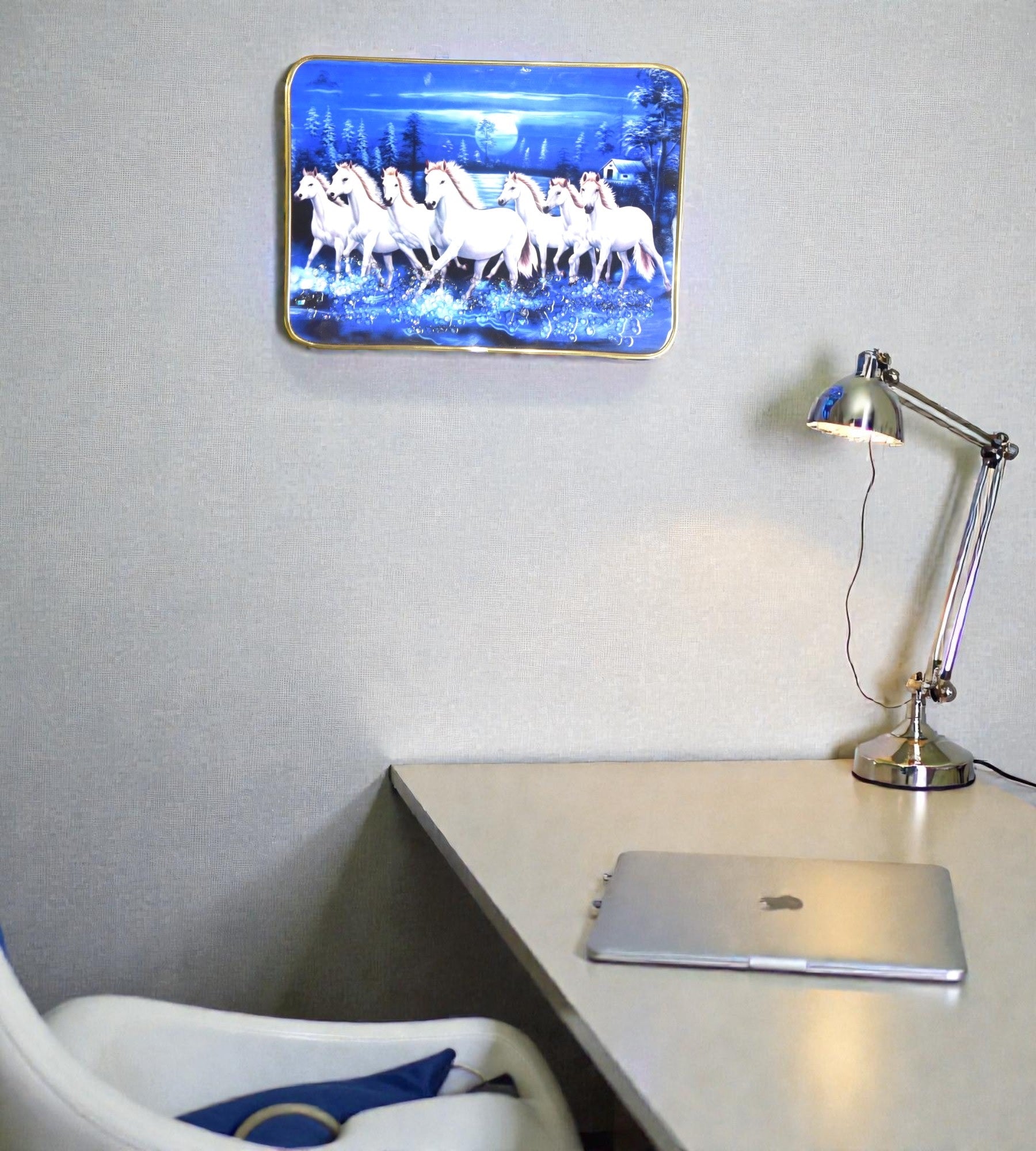 Sigaram 11.5x8.5 Inch Sky Blue Horse Photo Frame for Home & Office Wall K4918