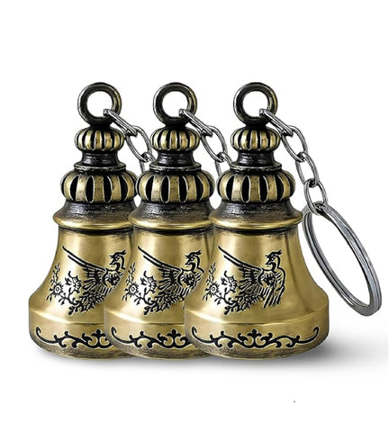 Sigaram 4 Inch Green Guardian Bell Keychain for Bike, Car, Bag & Decorative Showpiece K4928