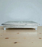 12xSigaram 12 Inch Silver Plated Wooden Bajot Bush Chowki/Patla for Home & Temple Pooja Decor K4934