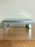 Sigaram 8x12 Inch Silver Plated Wooden Chowki/Patla for Home & Temple Pooja Decor K4935