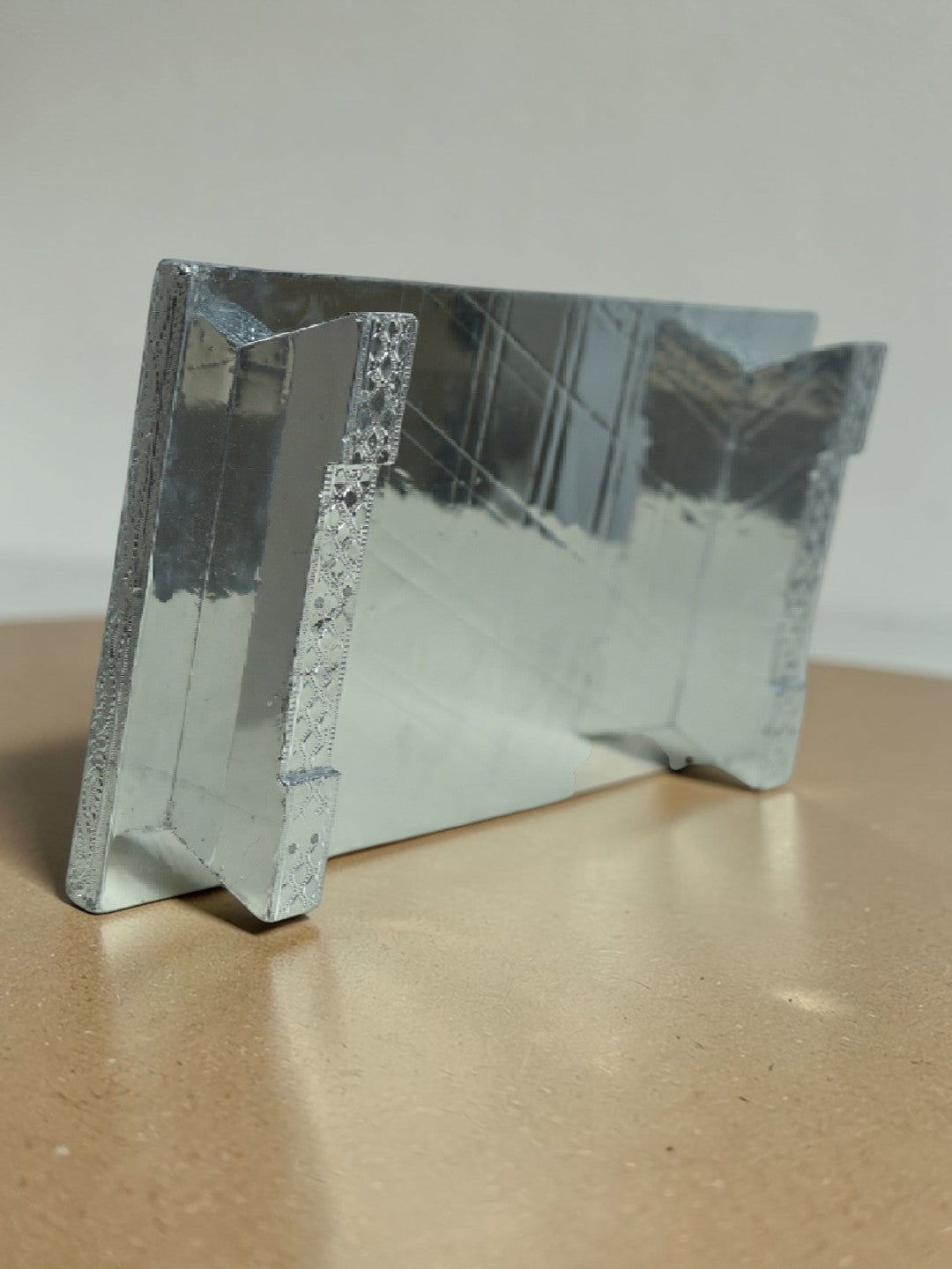 Sigaram 8x12 Inch Silver Plated Wooden Chowki/Patla for Home & Temple Pooja Decor K4935