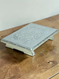 Sigaram 7x10 Inch Silver Plated Wooden Chowki/Patla for Home & Temple Pooja Decor K4936