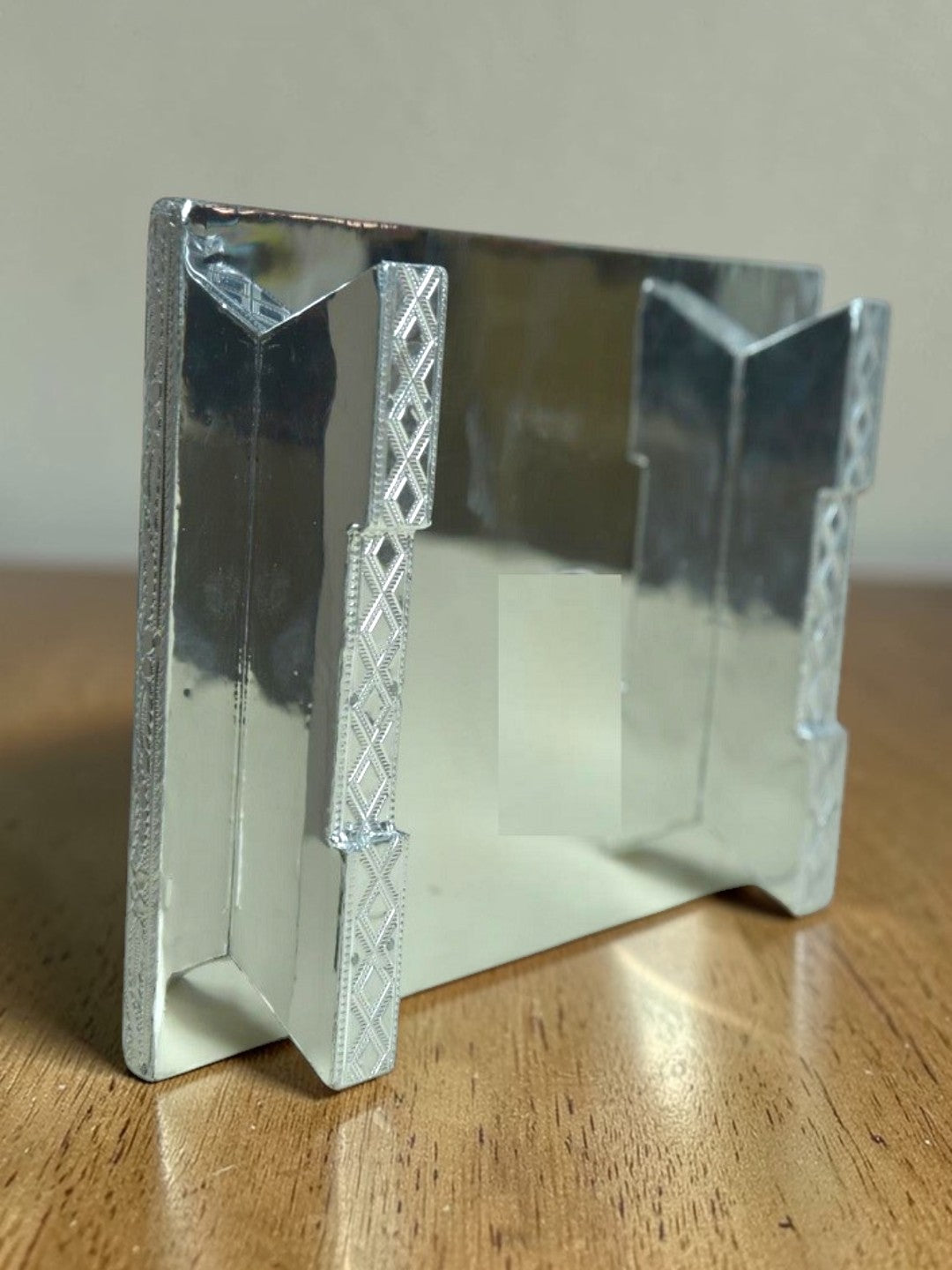 Sigaram 7x10 Inch Silver Plated Wooden Chowki/Patla for Home & Temple Pooja Decor K4936