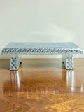 Sigaram 8x5 Inch Silver Plated Wooden Chowki for Home & Temple Pooja Decor K4937