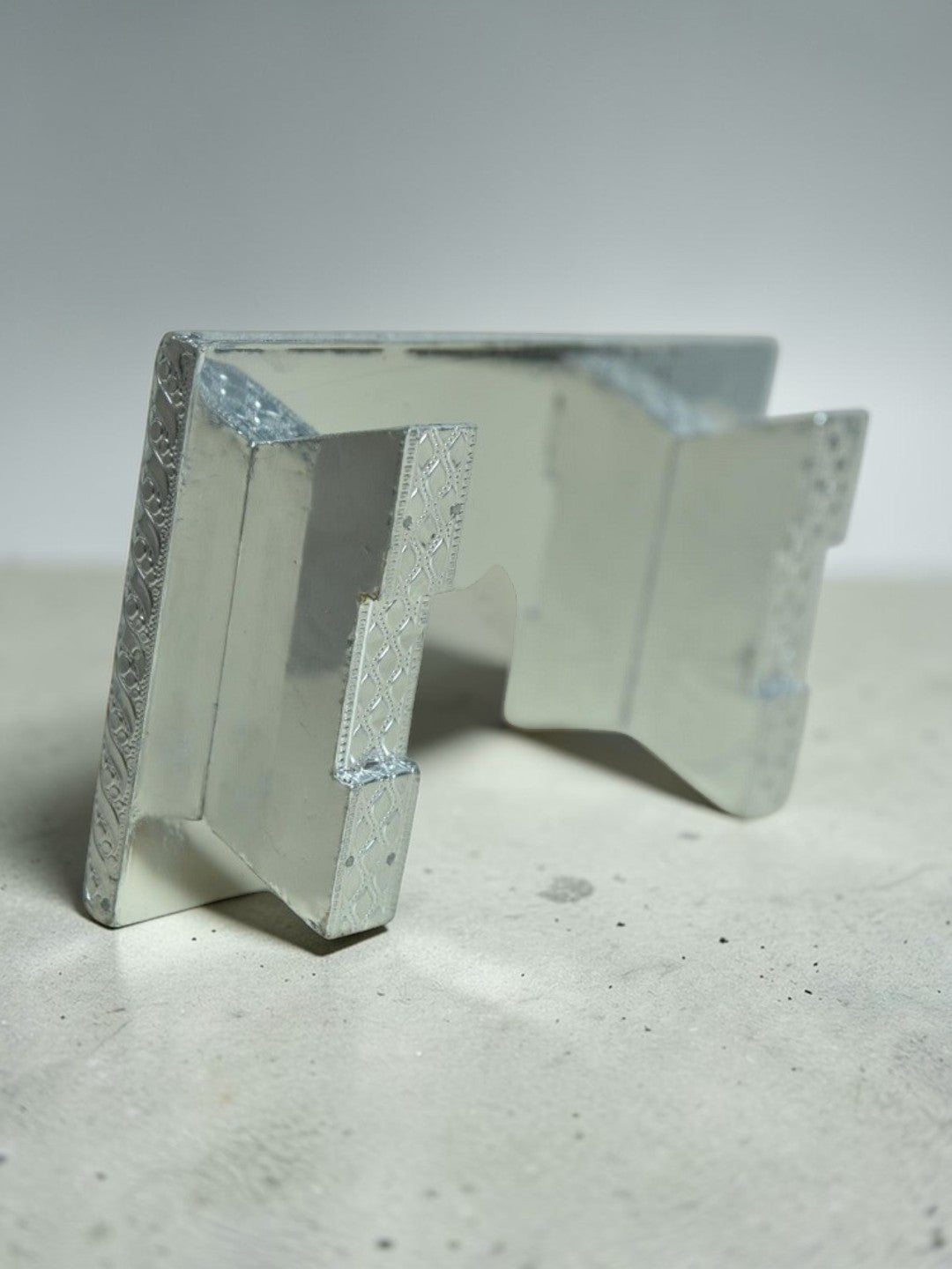 Sigaram 8x5 Inch Silver Plated Wooden Chowki for Home & Temple Pooja Decor K4937