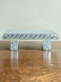 Sigaram 6x4 Inch Silver Plated Wooden Chowki/Patla for Home & Temple Pooja Decor K4938