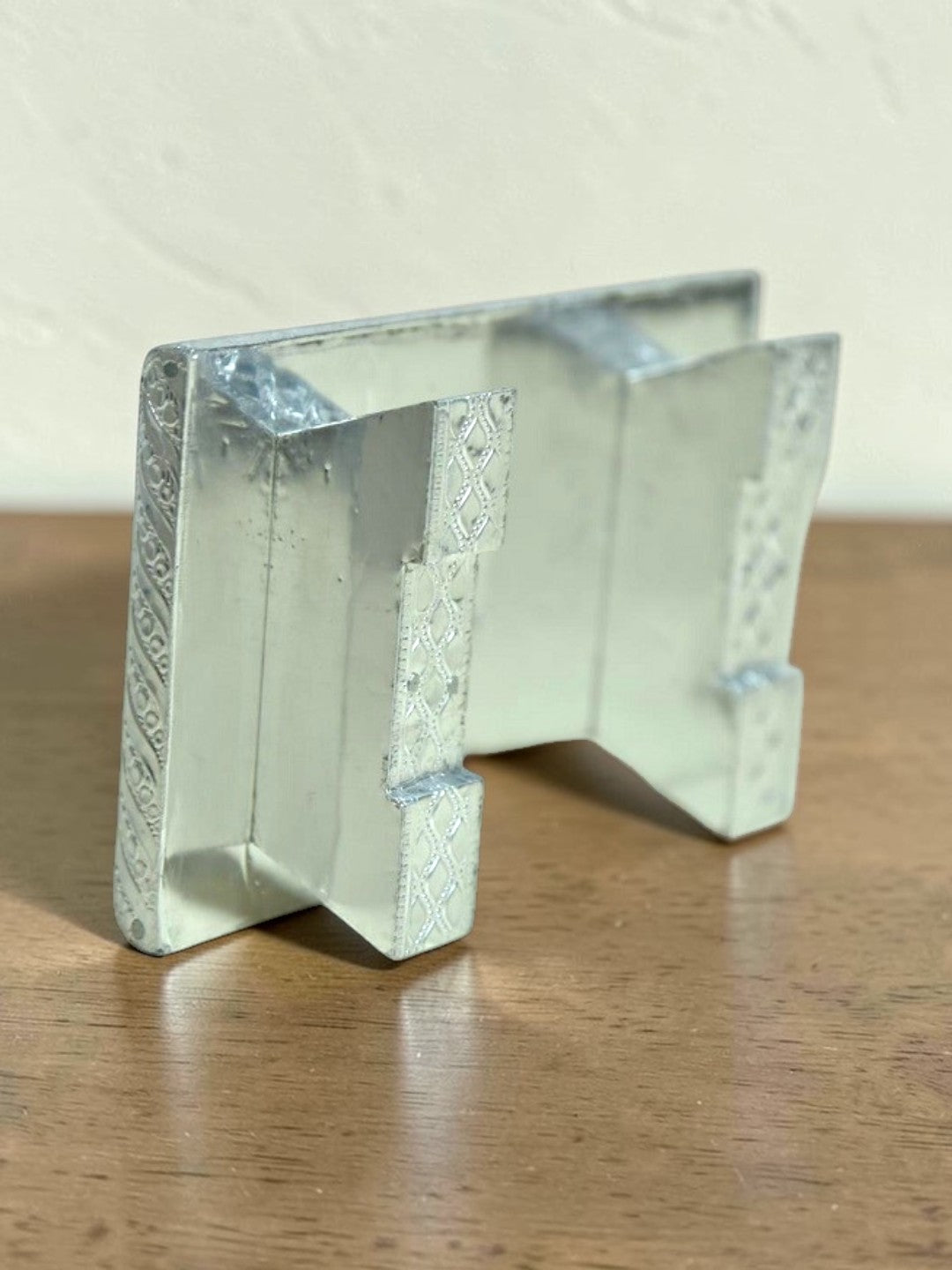 Sigaram 6x4 Inch Silver Plated Wooden Chowki/Patla for Home & Temple Pooja Decor K4938