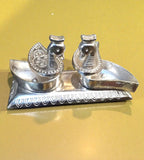 Sigaram 4.5x2 Inch Silver Plated Peacock Design Kumkum Box for Home Pooja Decor K4944