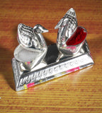 Sigaram 4.5x2 Inch Silver Plated Peacock Kumkum Dabbi for Home Pooja Decor K4945