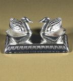 Sigaram 4.5x2 Inch Silver Plated Peacock Kumkum Dabbi for Home Pooja Decor K4945