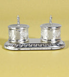 Sigaram 4.2x2.5 Inch Silver Plated Round Kumkum Dabbi for Home Pooja Decor K4946