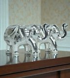 Sigaram 1.5 Inch Silver Plated Elephant Idol for Home & Temple Pooja Decor K4948