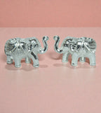 Sigaram 1.5 Inch Silver Plated Elephant Idol for Home & Temple Pooja Decor K4948