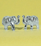 Sigaram 1.5 Inch Silver Plated Elephant Idol for Home & Temple Pooja Decor K4948