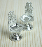 Sigaram 3.5 Inch Silver Plated Ganesh Design Diya for Home & Temple Pooja Decor K4949