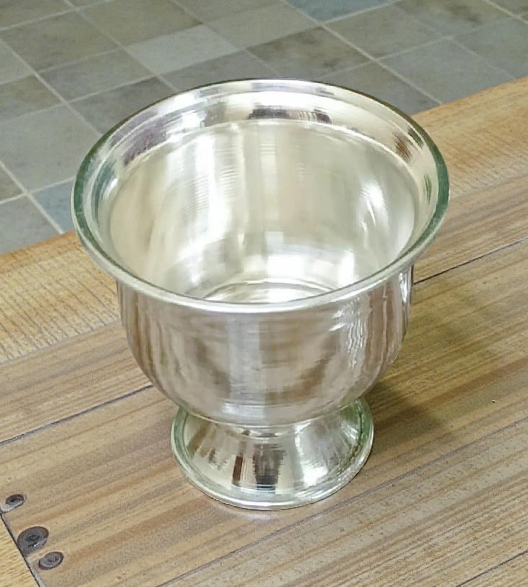 Sigaram 2.5 Inch Silver Plated Plain Kum Kum Cup for Home & Temple Pooja Decor K4955
