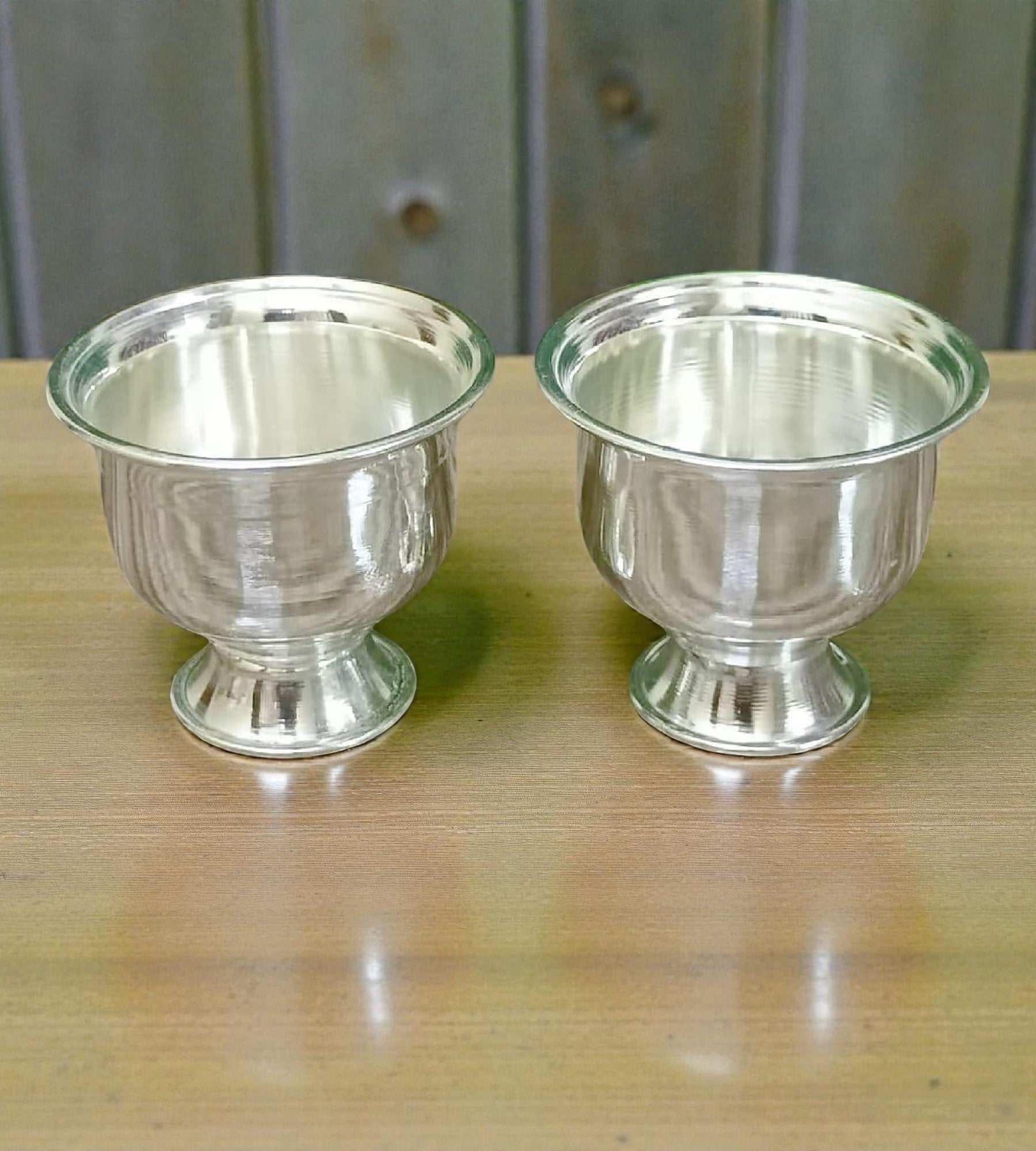Sigaram 2.5 Inch Silver Plated Plain Kum Kum Cup for Home & Temple Pooja Decor K4956