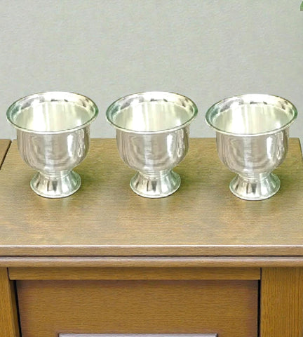 Sigaram 2.5 Inch Silver Plated Plain Kum Kum Cup for Home & Temple Pooja Decor K4957