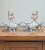 Sigaram 3.5 Inch Silver Plated Peacock Handle 3Cup Panchwala for Home Pooja Decor K4960