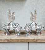 Sigaram 3.5 Inch Silver Plated Peacock Handle 4Cup Panchwala for Home Pooja Decor K4961