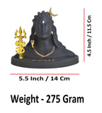 Sigaram 4.5 Inch Black Adhiyogi Shiva with Trishul for Home & Showpiece K4963
