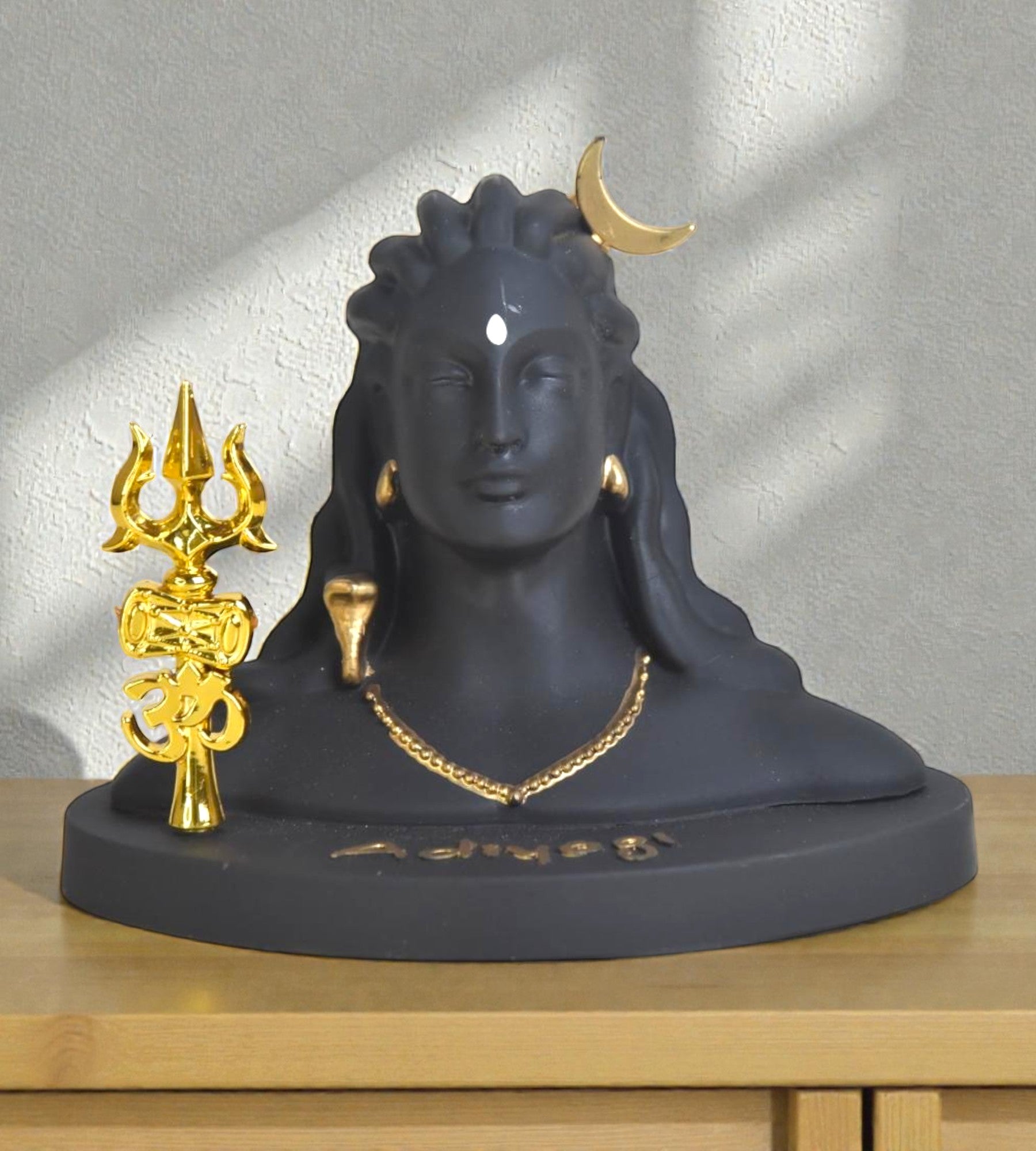 Sigaram 4.5 Inch Black Adhiyogi Shiva with Trishul for Home & Showpiece K4963