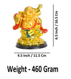 Sigaram 6.5 Inch Gold Laughing Buddha for Home Decorative Showpiece K4964