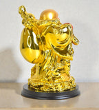 Sigaram 6.5 Inch Gold Laughing Buddha for Home Decorative Showpiece K4964