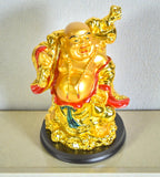 Sigaram 6.5 Inch Gold Laughing Buddha for Home Decorative Showpiece K4964