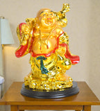 Sigaram 6.5 Inch Gold Laughing Buddha for Home Decorative Showpiece K4964