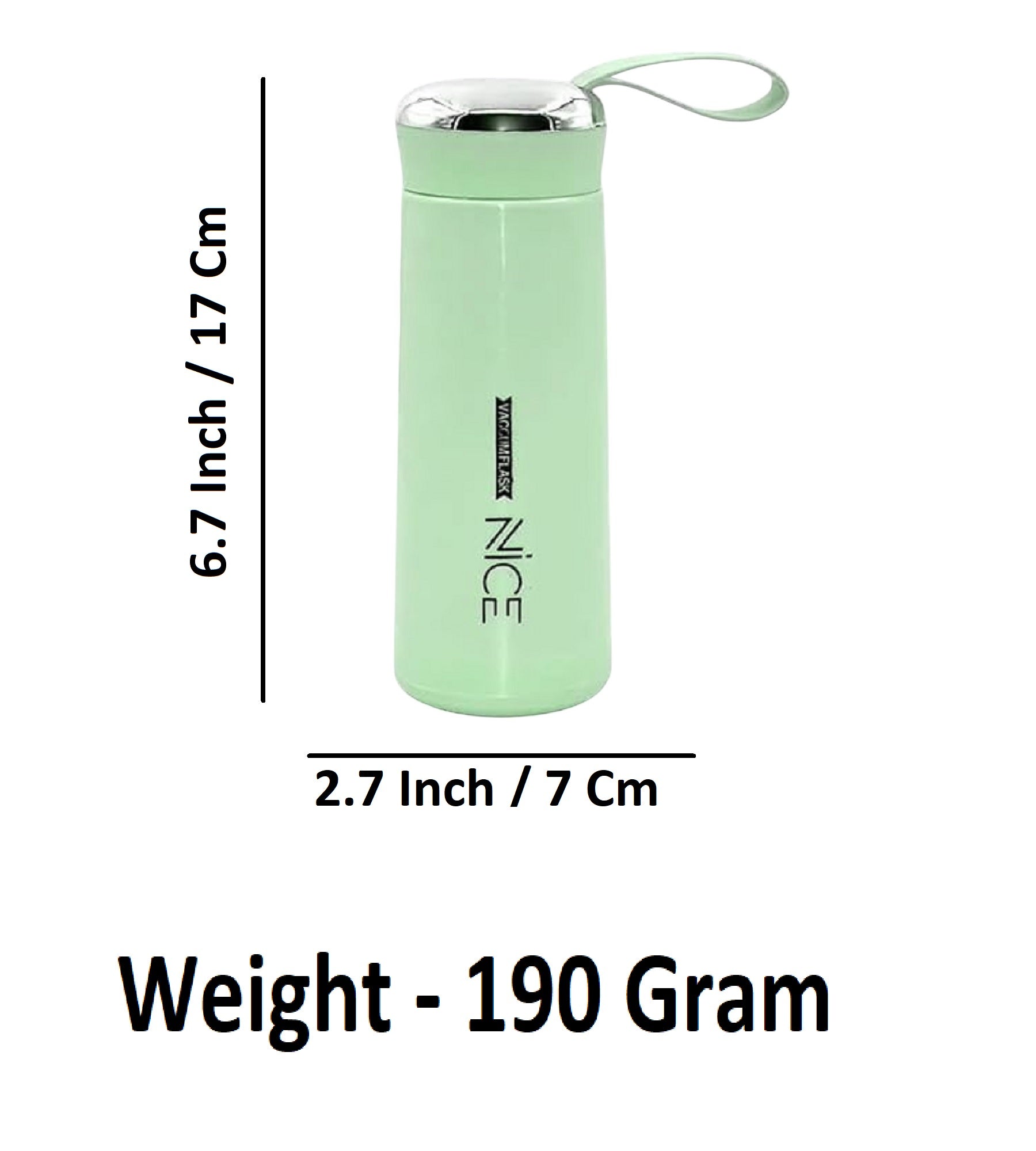 Sigaram 6.7 Inch Green NICE Water Bottle for Boys, Girls & Kids K4968