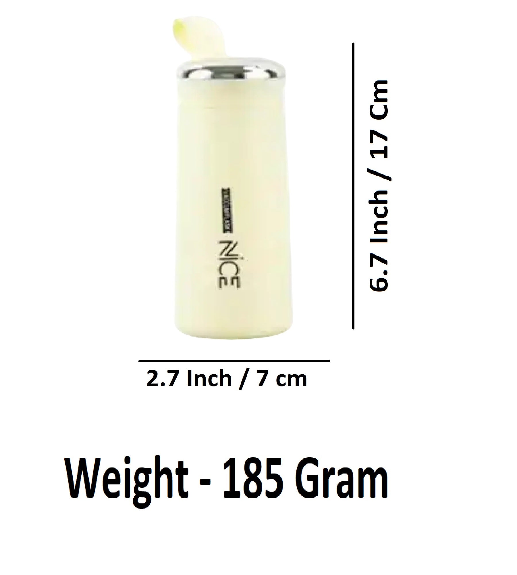 Sigaram 6.7 Inch White NICE Water Bottle for Kids, Boys & Girls K4969