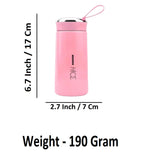 Sigaram 6.7 Inch Pink NICE Water Bottle for Kids, Boys & Girls K4970