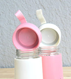 Sigaram 6.7 Inch Pink & White NICE Water Bottle for Girls, Kids & Boys K4971