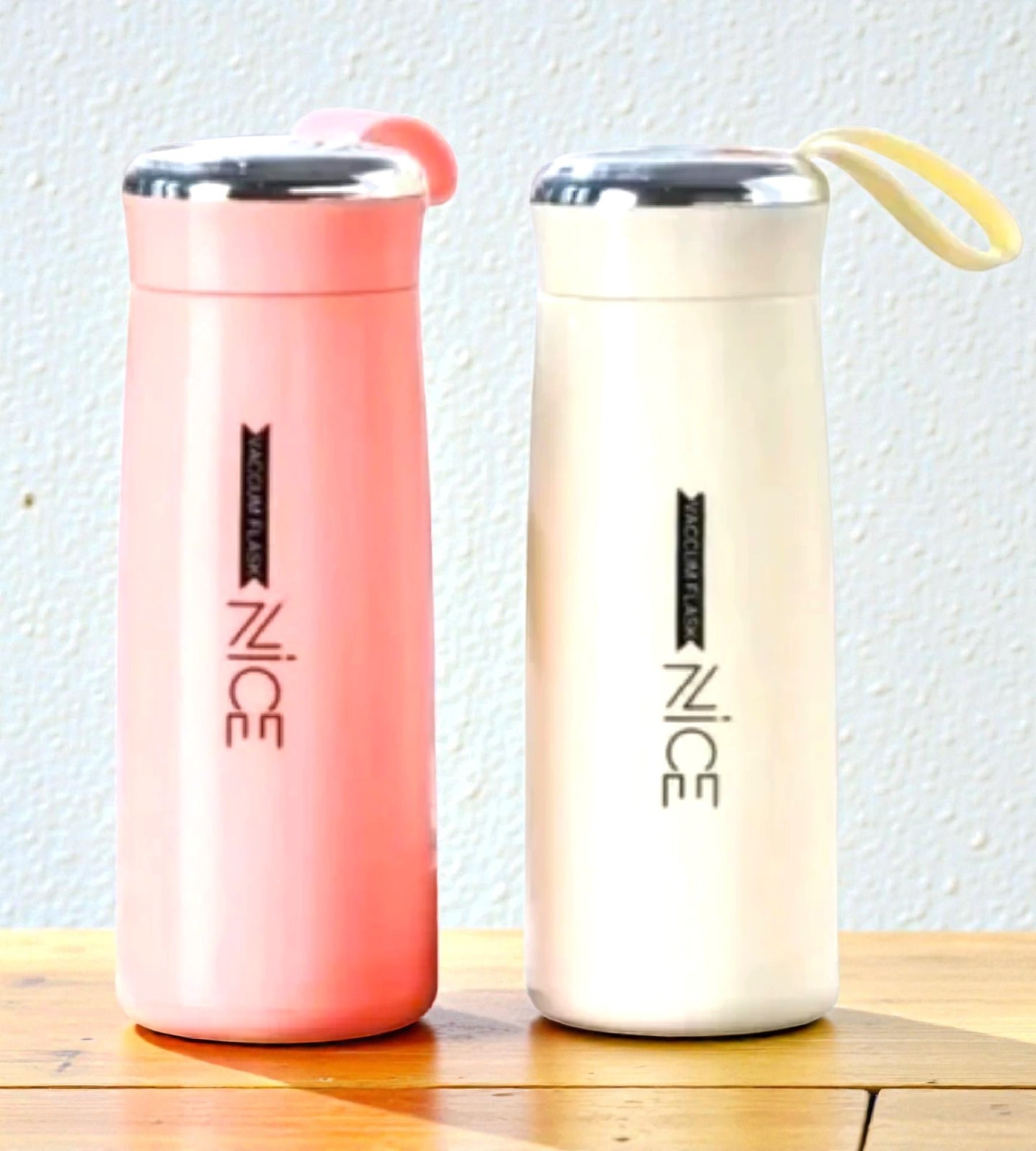 Sigaram 6.7 Inch Pink & White NICE Water Bottle for Girls, Kids & Boys K4971