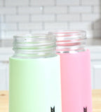 Sigaram 6.7 Inch Green & Pink NICE Water Bottles for Girls, Kids & Boys K4973