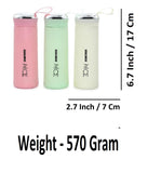 Sigaram 6.7 Inch Green & Pink NICE Water Bottles for Girls, Kids & Boys K4973