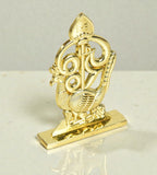 Sigaram 2.7 Inch Gold Muruga Om Vel with Peacock Idol for Car Dashboard K4976