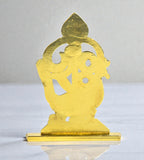 Sigaram 2.7 Inch Gold Muruga Om Vel with Peacock Idol for Car Dashboard K4976