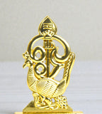 Sigaram 2.7 Inch Gold Muruga Om Vel with Peacock Idol for Car Dashboard K4976