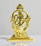Sigaram 2.7 Inch Gold Muruga Om Vel with Peacock Idol for Car Dashboard K4976