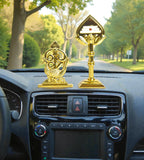Sigaram 4.3 & 2.7 Inch Gold Muruga Om Vel for Car Dashboard, Pooja Room K4977