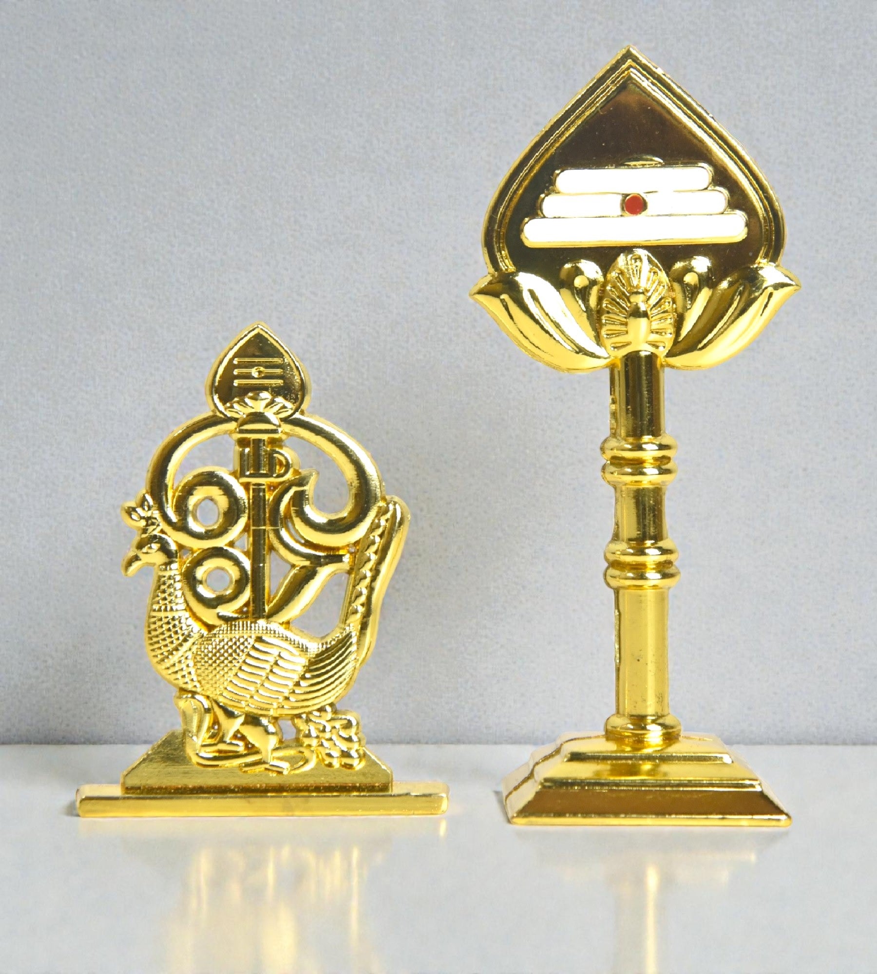 Sigaram 4.3 & 2.7 Inch Gold Muruga Om Vel for Car Dashboard, Pooja Room K4977