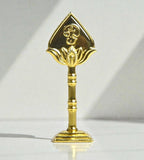 Sigaram 2.5 Inch Gold Plated Muruga Vel for Car Dashboard, Pooja Room K4978