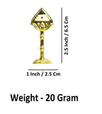 Sigaram 2.5 Inch Gold Plated Muruga Vel for Car Dashboard, Pooja Room K4978