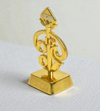 Sigaram 3.5 Inch Gold Plated Murugan Om Vel for Car Dashboard Pooja Room K4981