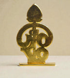 Sigaram 4 Inch Golden Green Murugan Om Vel for Car Dashboard, Pooja Room K4982
