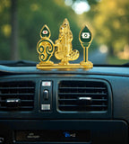 Sigaram 2.5 Inch Gold Plated Murugan Statue with Vel for Car Dashboard & Home K5005
