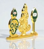 Sigaram 2.5 Inch Gold Plated Murugan Statue with Vel for Car Dashboard & Home K5005